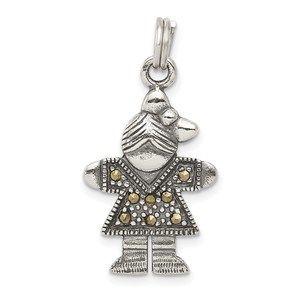 Million Charms Sterling Silver Antiqued Girl Charm